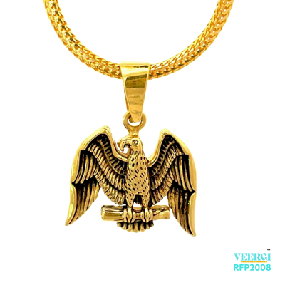 22kt gold pendant of Baaz with open wings and an oxidized finish. Weight 4.00 gm. SKU RFP2007.