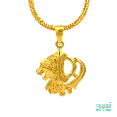 The VeerGi Presents 22kt gold Sikh Pendant of Half Khanda and Half Lion is a unique and eye-catching piece of jewelry. The pendant showcases a 3D design featuring half of the Khanda symbol and half of a lion. This combination represents the strength, courage, and spirituality associated with Sikhism. This pendant belongs to the Sikh Pendant collection with the code RSP2006 and has a weight of 6.90 grams.