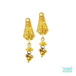 A 22kt gold handmade screw-back earrings with latkans is a beautiful and traditional Indian earring design. The earrings are made of 22-karat gold, which is known for its high quality and value. Weight: 4.40 gm Height: 3.0cm Width: 0.5cm