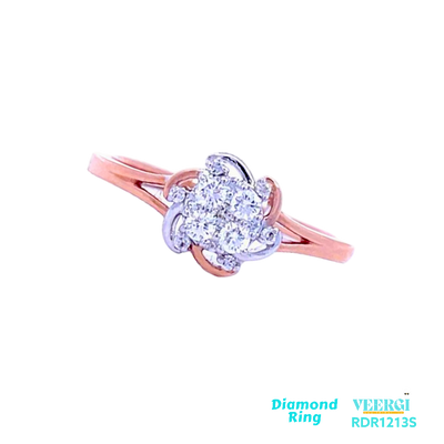 18kt gold diamond ring weighing 2.15 gm. Size 6.5. The diamond is of VVS2-VS1 clarity and F-G color. Total diamond weight is 0.19 ct.