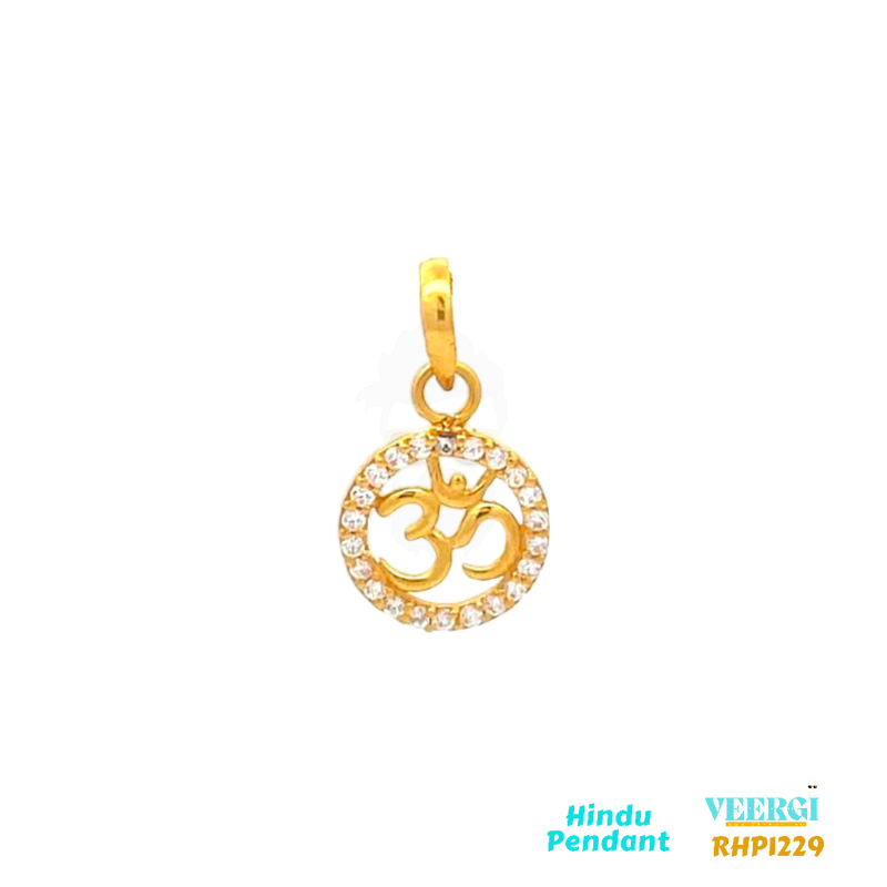  22-karat yellow gold Hindu pendant featuring the symbol 