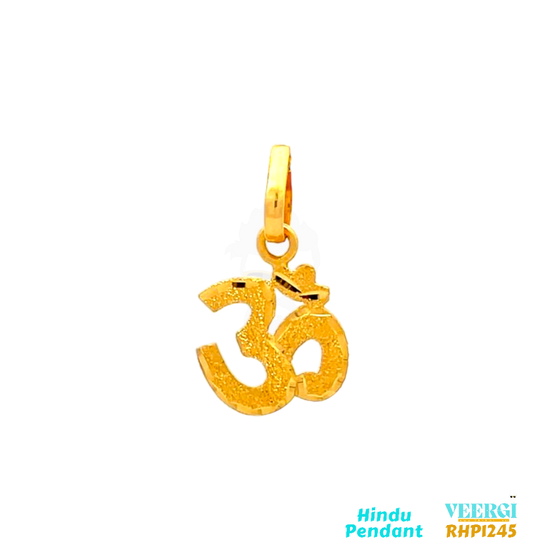 22-karat yellow gold Hindu pendant featuring the symbol 