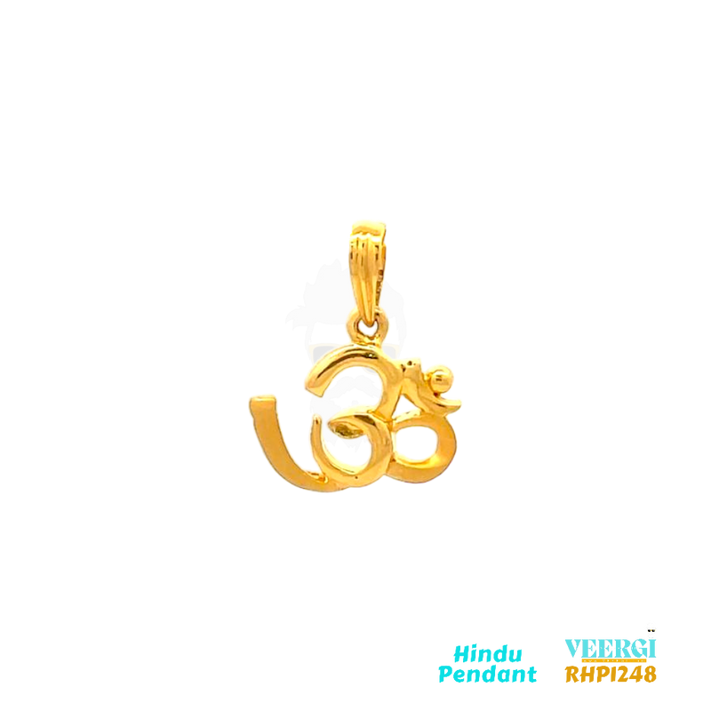 22-karat yellow gold Hindu pendant featuring the symbol 