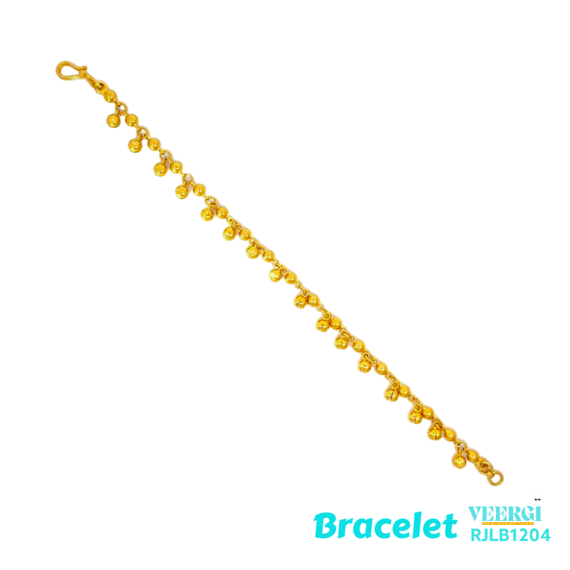 The use of pure 22kt gold ensures that the bracelet is of high quality and possesses the rich, warm yellow color that is characteristic of gold.