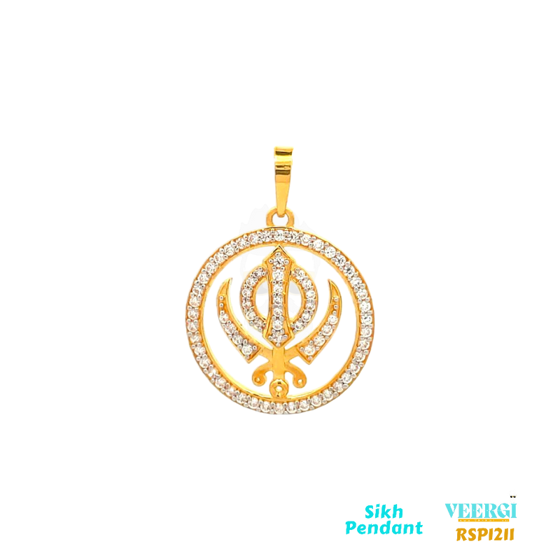 22-karat gold Sikh pendant featuring the symbol 